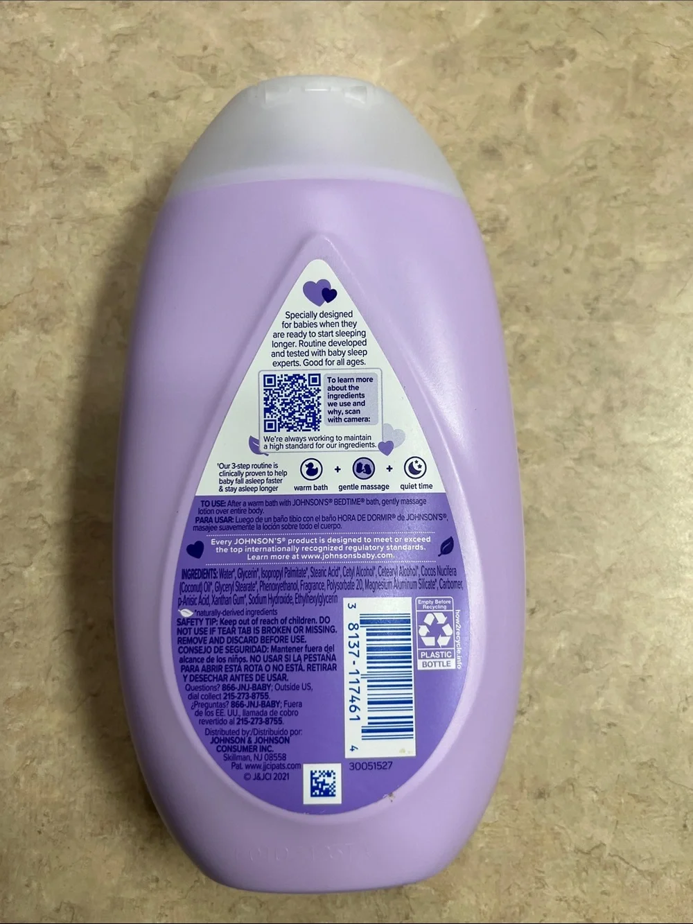 Johnson’s Baby Bedtime Lotion - Calming Lavender Purple